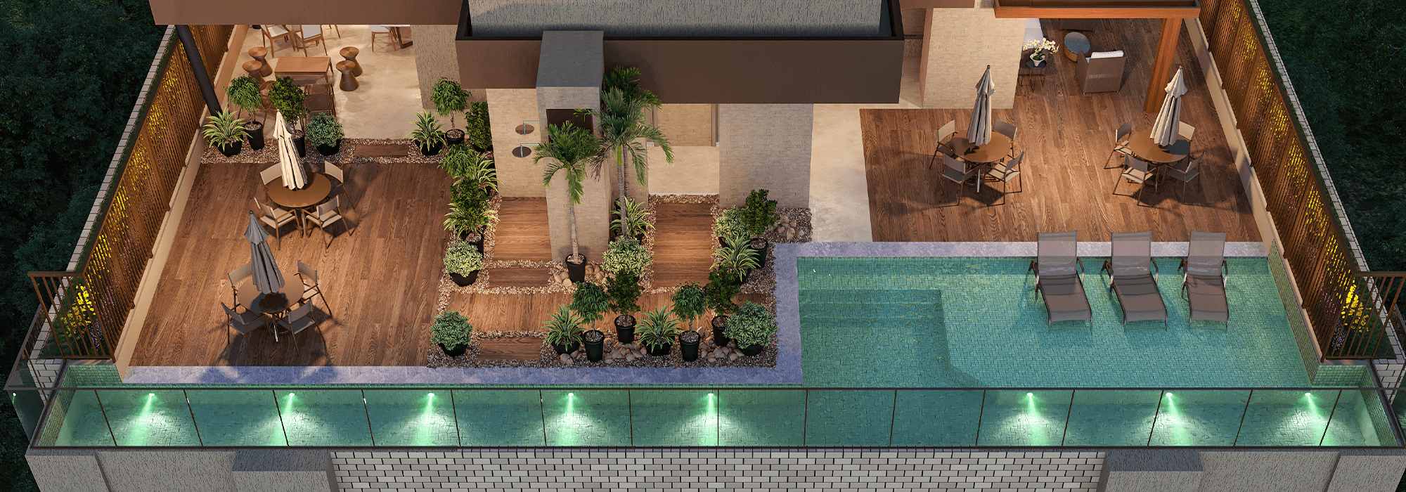 Apartamentos Quarto e Sala – Rooftop com piscina