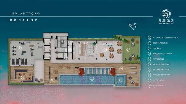 Beach Class Rio Vermelho - Studio com 1  suíte, 26 m² à venda por R$ 365.000,00