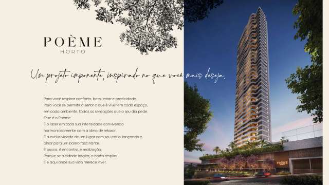 POEME - APARTAMENTOS DE 4 SUÍTES À VENDA A PARTIR DE R$ 1.856.642,54 NO HORTO