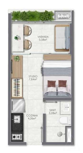BIOSPHERE RESIDENCE - STUDIOS À VENDA A PARTIR DE R$ 236.810,00 NA PARALELA