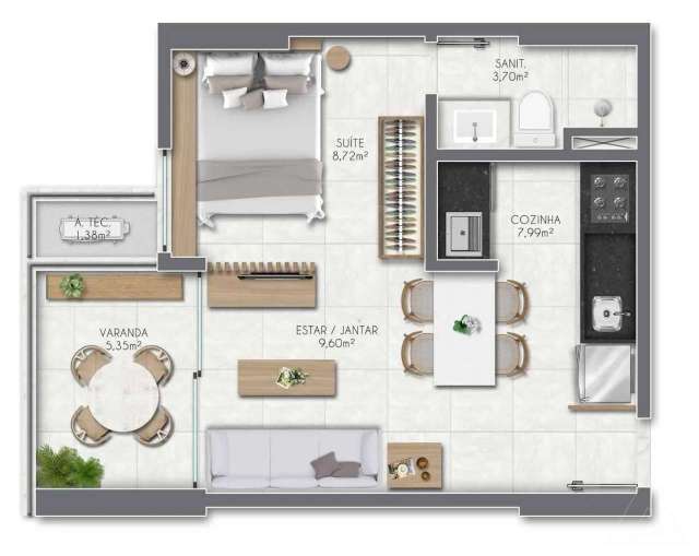 BIOSPHERE RESIDENCE - STUDIOS À VENDA A PARTIR DE R$ 236.810,00 NA PARALELA