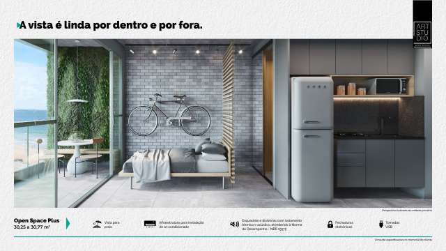 ART STUDIO  OPEN SPACES - STUDIOS À VENDA A PARTIR DE R$ 392.982,80 EM ARMAÇÃO