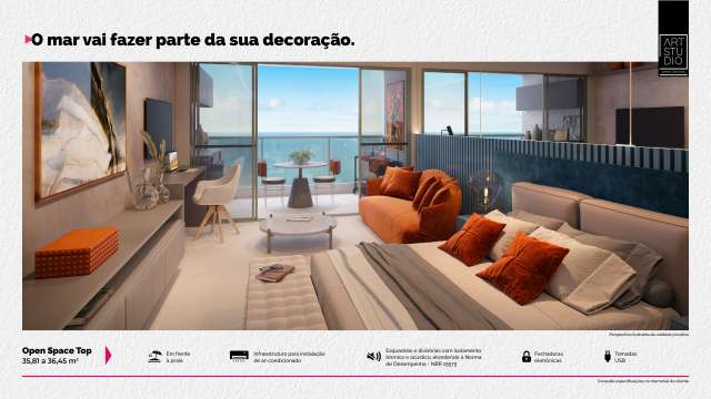 ART STUDIO  OPEN SPACES - STUDIOS À VENDA A PARTIR DE R$ 392.982,80 EM ARMAÇÃO