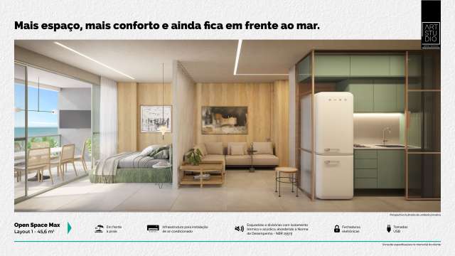 ART STUDIO  OPEN SPACES - STUDIOS À VENDA A PARTIR DE R$ 392.982,80 EM ARMAÇÃO
