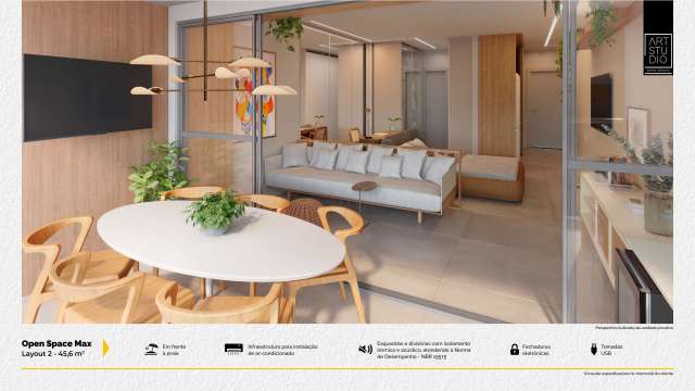ART STUDIO  OPEN SPACES - STUDIOS À VENDA A PARTIR DE R$ 392.982,80 EM ARMAÇÃO