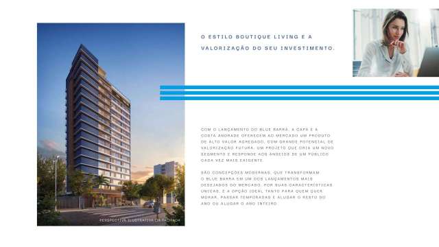 BLUE BARRA - APARTAMENTO COM 1 QUARTO E 1 SUÍTE,  À VENDA A PARTIR DE  R$554.600,00