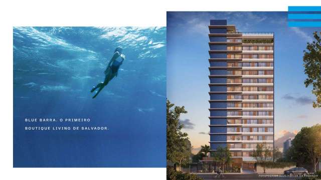 BLUE BARRA - APARTAMENTO COM 1 QUARTO E 1 SUÍTE,  À VENDA A PARTIR DE  R$554.600,00