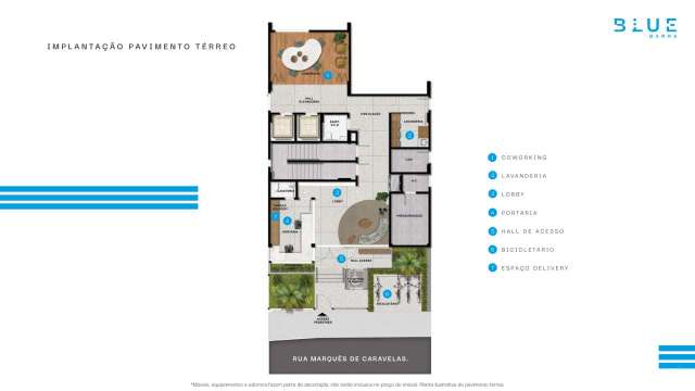 BLUE BARRA - APARTAMENTO COM 1 QUARTO E 1 SUÍTE,  À VENDA A PARTIR DE  R$554.600,00