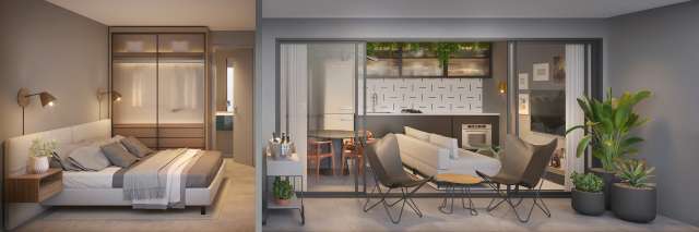 Alive Horto: quarto e sala com varanda wide line no Horto Boulevard à venda a partir de R$ 539.300,00