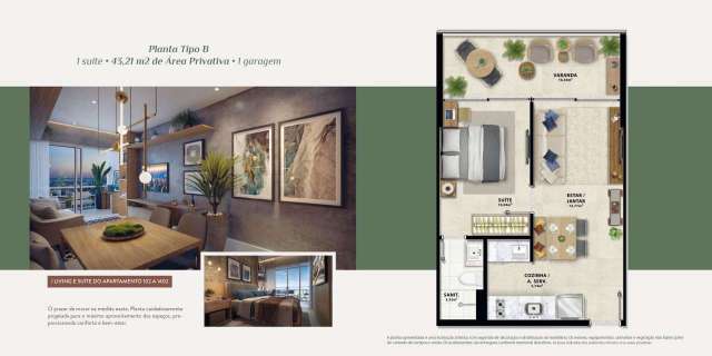 DUETTO HORTO - APARTAMENTO NO HORTO FLORESTAL COM 1 QUARTO, 43M² À VENDA R$ 650.000,00