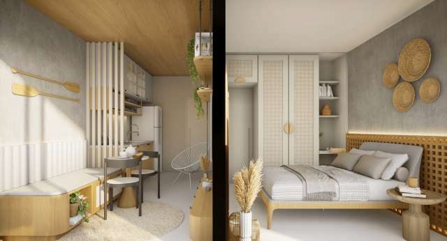 RIVAGE PIATÃ | QUARTO E SALA E 2 QUARTOS 100% VISTA MAR
