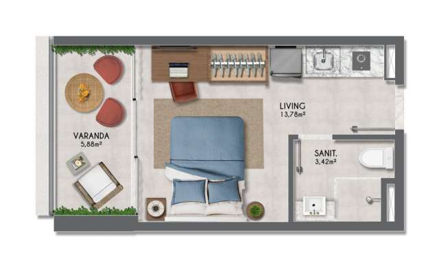 AMARAMA - Studio na Barra EM CONSTRUÇÃO, 23m² a venda por R$ 465.000,00