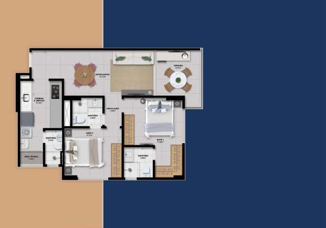 LIKE GARIBALDI - Apartamentos na PLANTA de 2 suítes à venda a partir de R$ 442.569,10