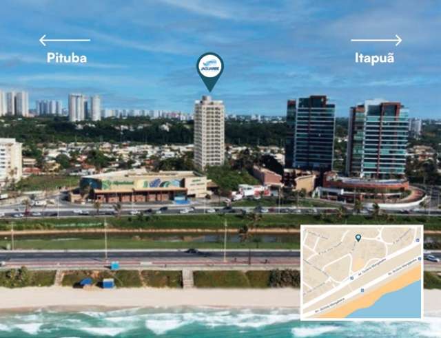 OCEAN SIDE JAGUARIBE | 2 E 3/4 COM SUÍTE, COBERTURA 2 E 3/4, EM FRENTE À PRAIA DE JAGUARIBE.