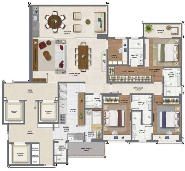Apartamento no Horto Florestal com 4 suítes, 155m² à venda por R$ 2.200.000,00
