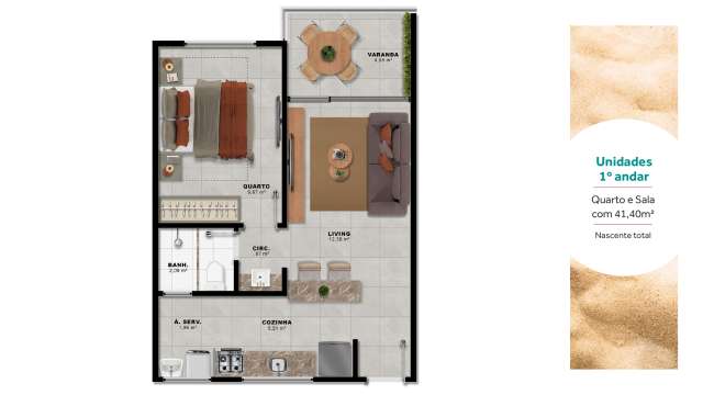 Soul Guarajuba | Apartamentos com 1 e 2 quartos, 41,40m², à venda a partir de R$ 465.000,00
