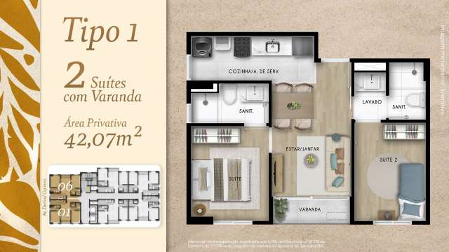 VOG ITAPUÃ | Apartamentos com 2 suítes em Itapuã, 41,71m², à venda a partir de R$ 310.823,81