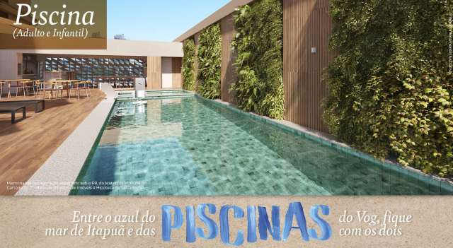 VOG ITAPUÃ | Apartamentos com 2 suítes em Itapuã, 41,71m², à venda a partir de R$ 310.823,81