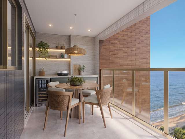 LAUT JAGUARIBE | APARTAMENTOS DE 2 QUARTOS E 2 SUÍTES COM VARANDA EM FRENTE AO MAR DE JAGUARIBE