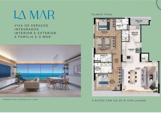 La Mar Jaguaribe | Apartamentos com 3 suítes em Jaguaribe á partir de R$ 1.447.355,38 