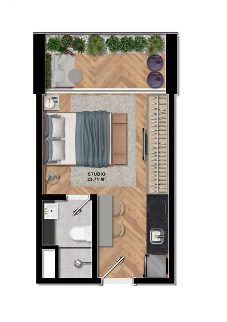 Studio na Ondina, com 23,00m², a venda por R$ 570.000,00