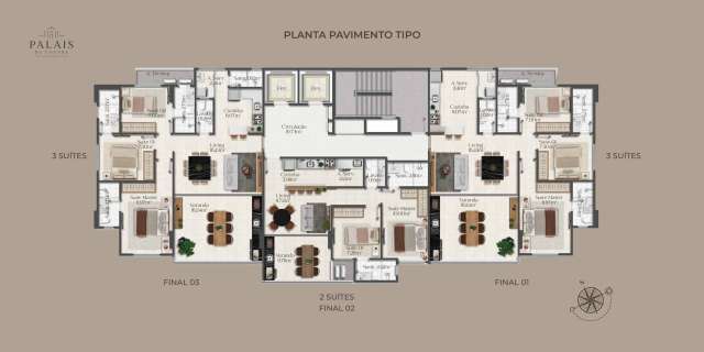 PALAIS DU LOUVRE - LANÇAMENTO APARTAMENTOS COM 2 OU 3 SUÍTES | 60M² A PARTIR DE R$860.130,00